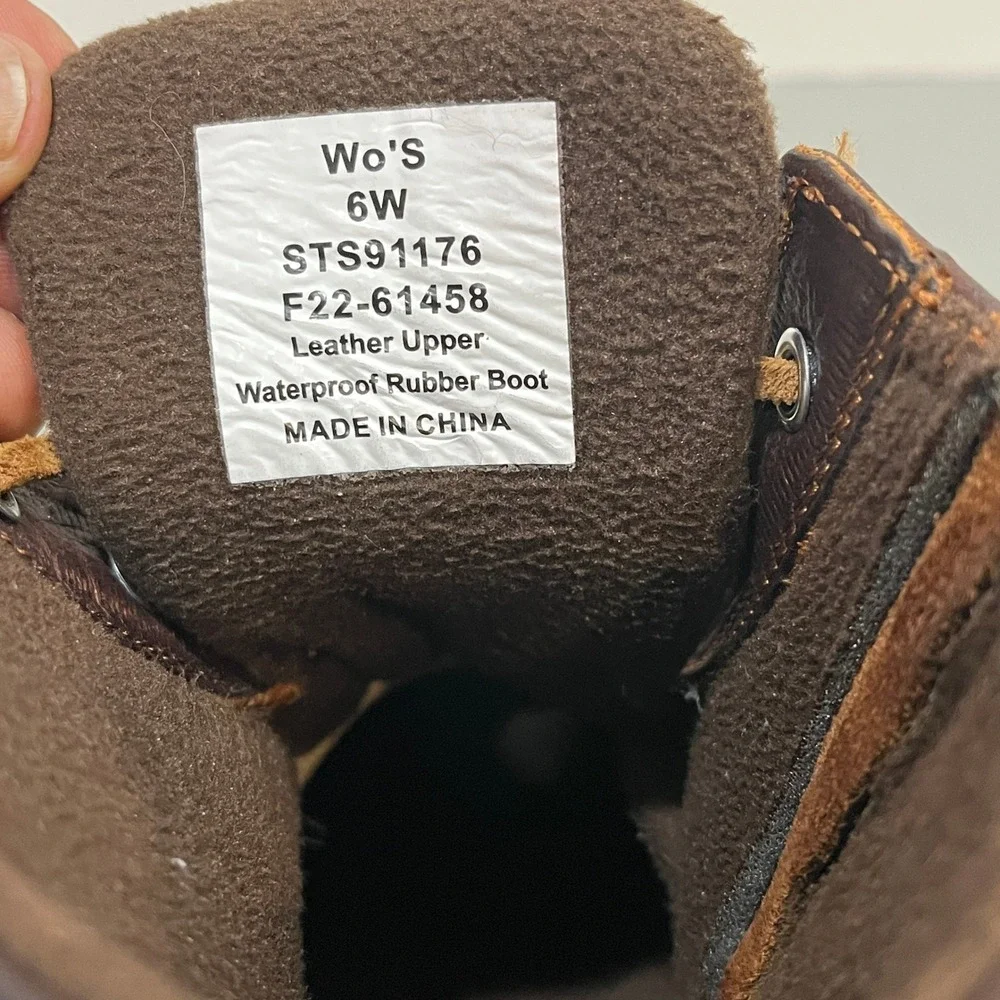Sperry Saltwater‎ Duck Boots Women 6W Brown Leather Waterproof STS91176